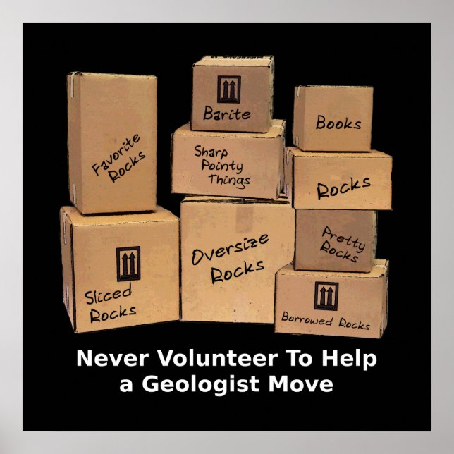 Geology Flytta Humor Poster (Framsidan)