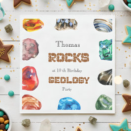 Geology födelsedagsfest sten gemstone pappersservett