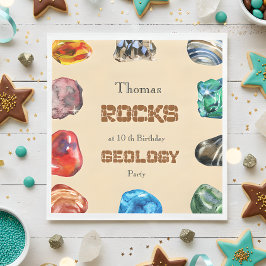 Geology födelsedagsfest sten gemstone pappersservett