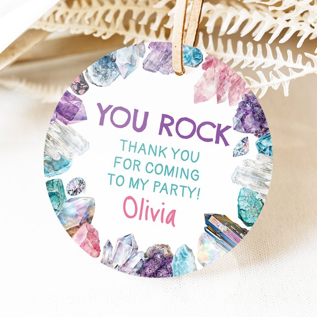 Geology Girl Birthday Gräver Party Circle Favor Ta Gåvor Etiketter (Skapare uppladdad)
