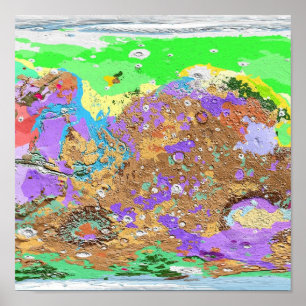 Geology Karta of Mars Poster
