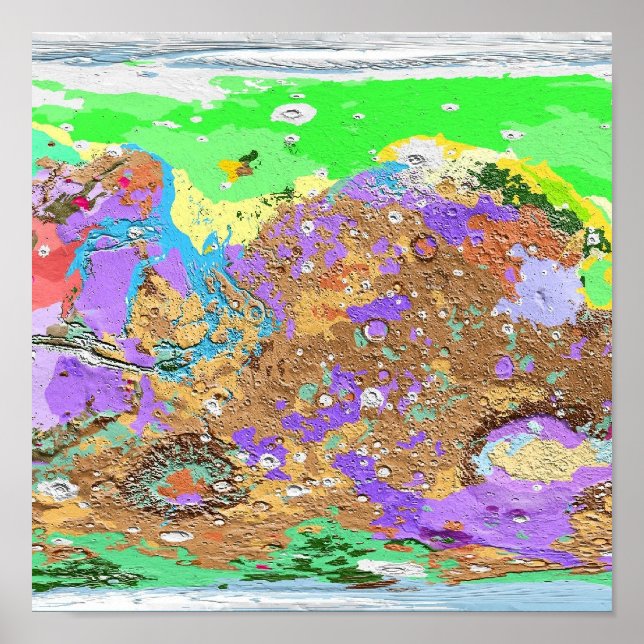 Geology Karta of Mars Poster (Framsidan)