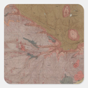 Geology Karta, Yellowstone National Part, Wyoming Fyrkantigt Klistermärke