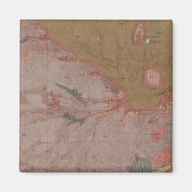 Geology Karta, Yellowstone National Part, Wyoming  Magnet (Framsidan)