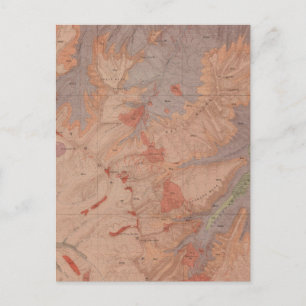 Geology Karta, Yellowstone National Part, Wyoming Vykort