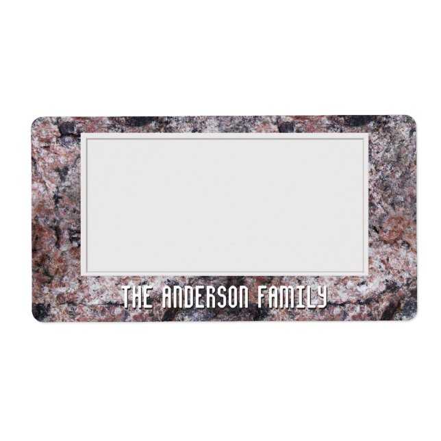 Geology Pinkish Sten Struktur Storage-etikett Fraktsedel (Framsidan)