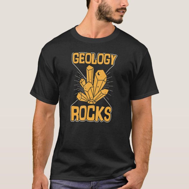 Geology Rocks Funny Mineral Rock Crystal Collector T Shirt (Framsida)