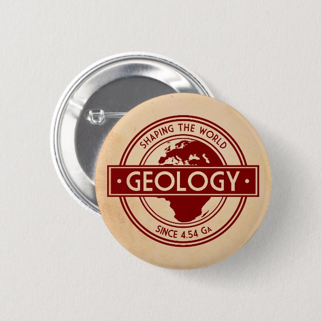 Geology- Shaping the World-logotyp (Europa) Knapp (Framsida & baksida)