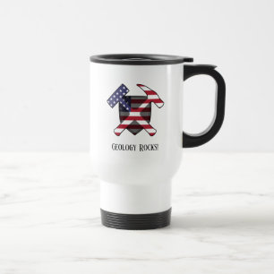 "Geology Sten" American Flagga Crossed Hammer Logo Resemugg