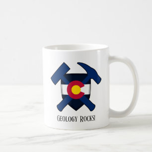 "Geology Sten" Colorado Statlig flagga Hammer Logo Kaffemugg