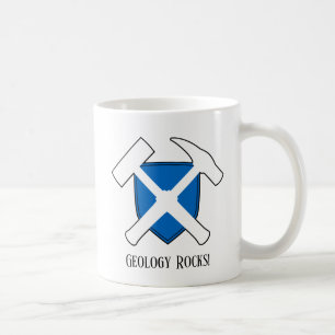 "Geology Sten" Hammer Logotyp med Flagga of Scotla Kaffemugg