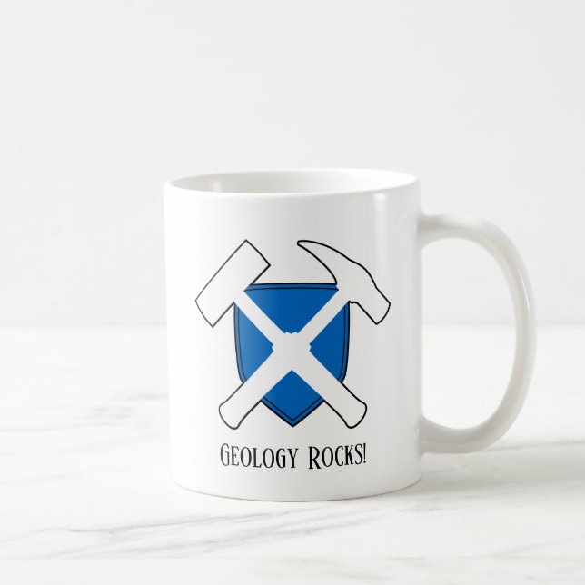 "Geology Sten" Hammer Logotyp med Flagga of Scotla Kaffemugg (Höger)