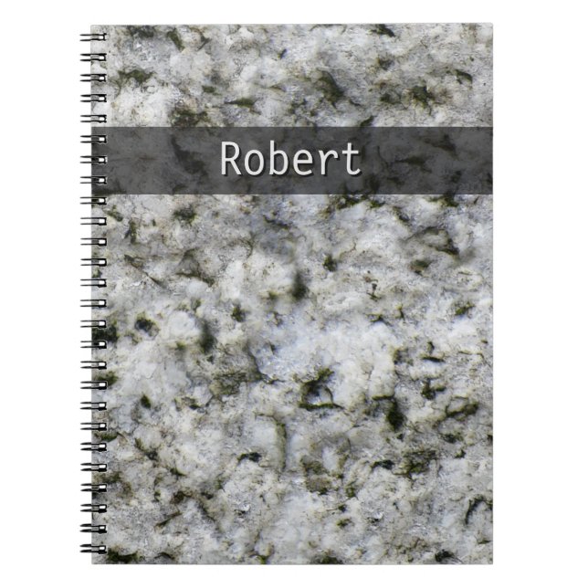 Geology White Granite Sten Struktur all Text Anteckningsbok (Framsidan)