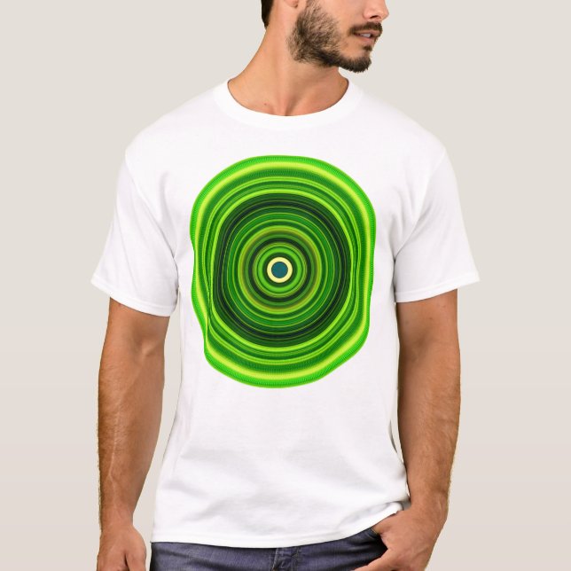 Geomagnetisk Grönt Circle Mandala-64555 T Shirt (Framsida)