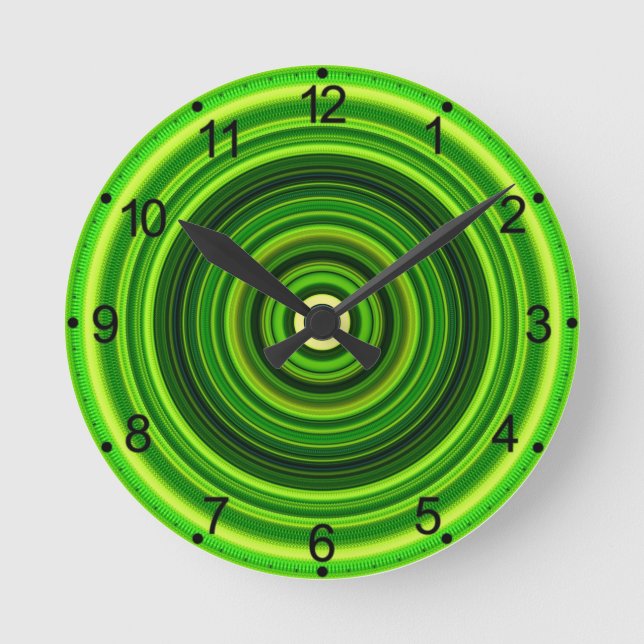 Geomagnetisk Grönt Mandala Circle Design Rund Klocka (Framsida)