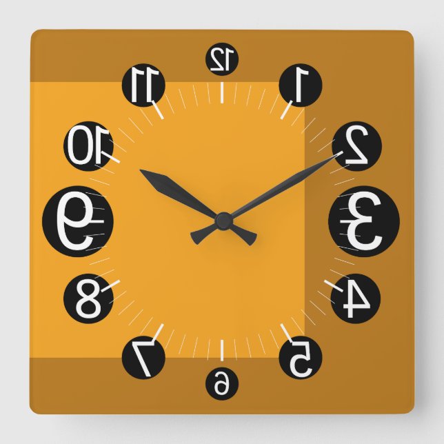 GEOMESKY NUMBERS UPSIDE DOWN BY MASANSER PIXELAT FYRKANTIG KLOCKA (Framsida)