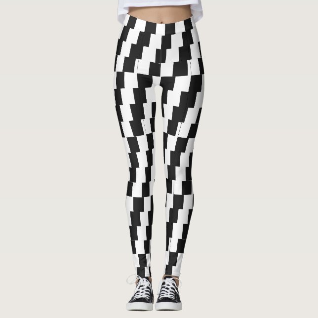Geometerkonst för optisk illusion leggings (Framsida)