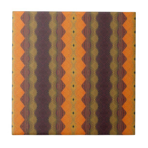 Geometerritning av Orange brun grönt Kakelplatta