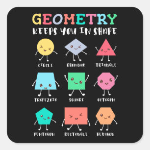 Geometri Behållor i form - School Math Humor Fyrkantigt Klistermärke
