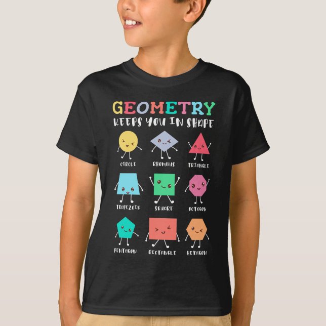 Geometri Behållor i form - School Math Humor T Shirt (Framsida)