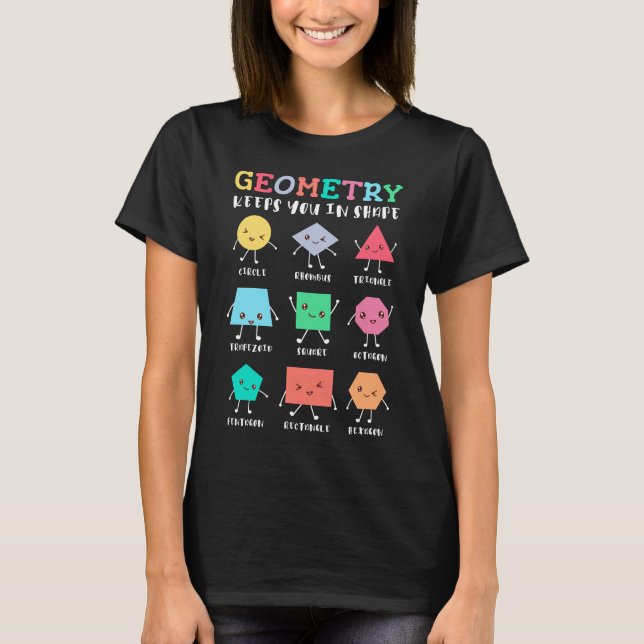 Geometri Behållor i form - School Math Humor T Shirt (Framsida)