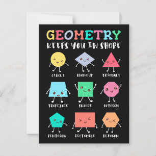 Geometri Behållor i form - School Math Humor Vykort