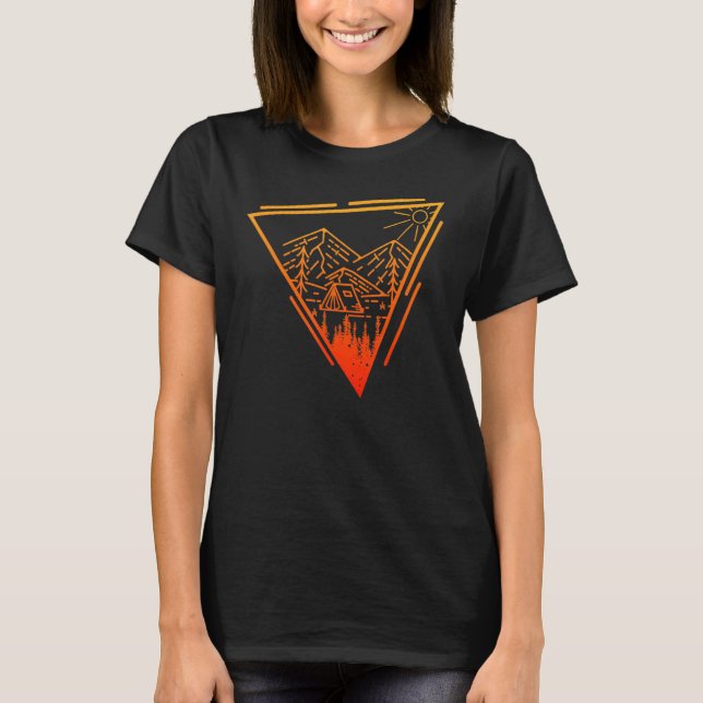 Geometri Berg Vandring Berg 1 T Shirt (Framsida)
