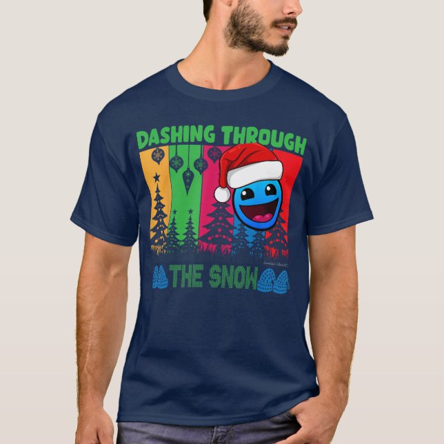 Geometri Dashar genom snön Sova Dash Game Chri T Shirt (Framsida)