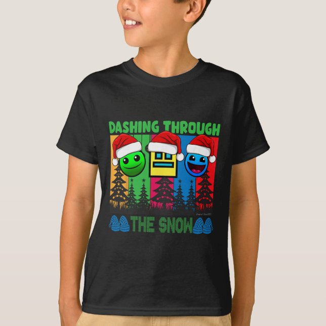 Geometri Dashar Genom Snön Sova Dash Game T Shirt (Framsida)