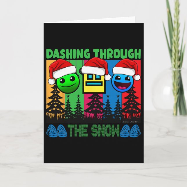 Geometri Dashar Genom Snön Sova Dash Spel  Kort (Framsida)