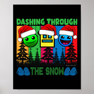 Geometri Dashar Genom Snön Sova Dash Spel Poster