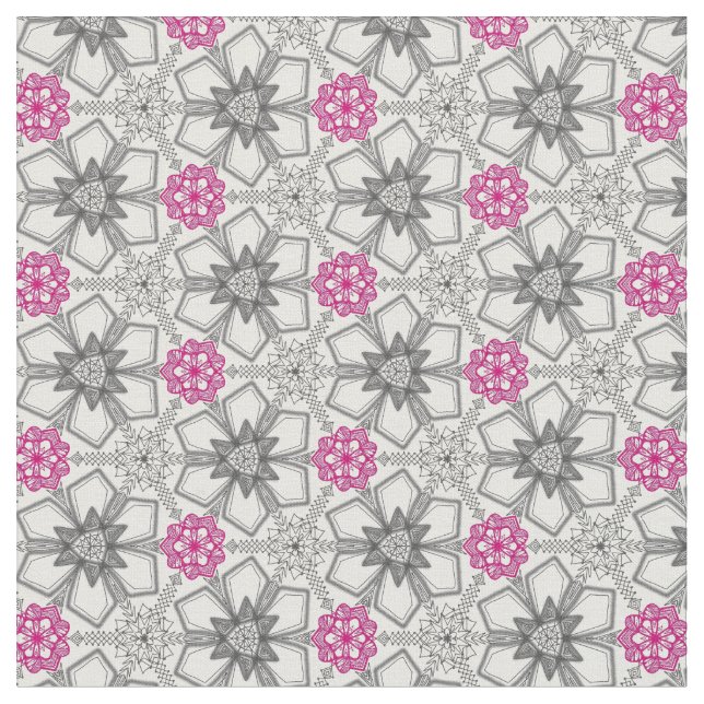 Geometri för Blommigt av abstrakt Tyg (Närbild)