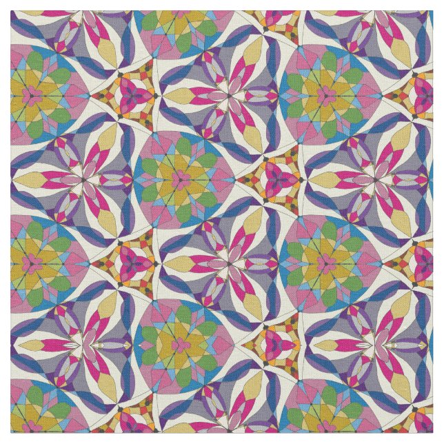 Geometri för Blommigt av abstrakt Tyg (Närbild)