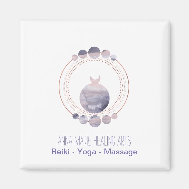 Geometri för den nya åldern Ro Guld Helig Magnet (Framsidan)