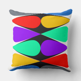 Geometri för färg-pop-trappa på svart romb kudde