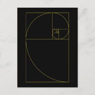 Geometri för Golden Spiral Helig Vykort