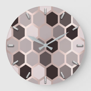 Geometri för grått för Mauve för Hexagone Stor Klocka