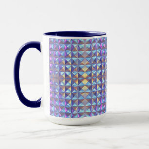 Geometri för guld, blått och Lila 2 Mugg