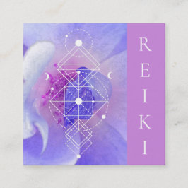 Geometri för helig för ro för blått för *~*måne fyrkantigt visitkort