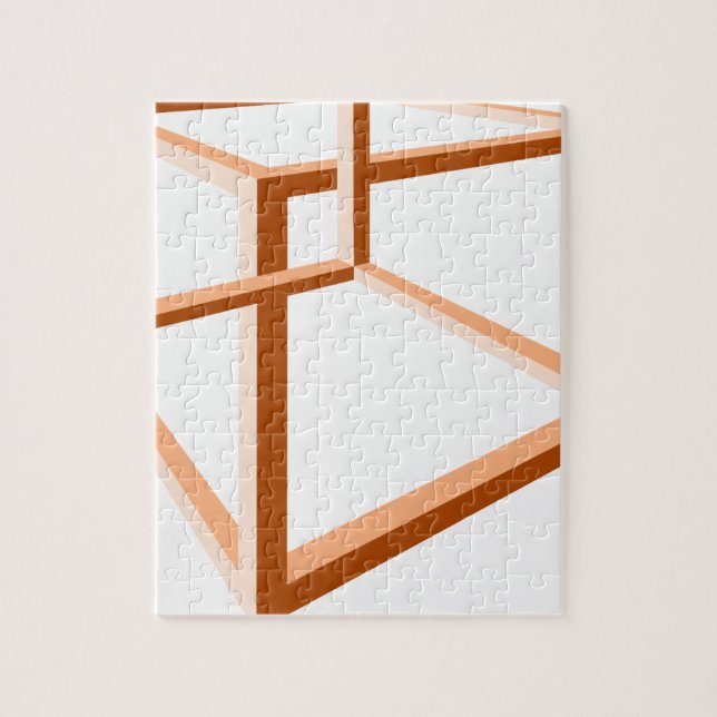 Geometri för illusion 3d för optisk illusion pussel (Vertikal)