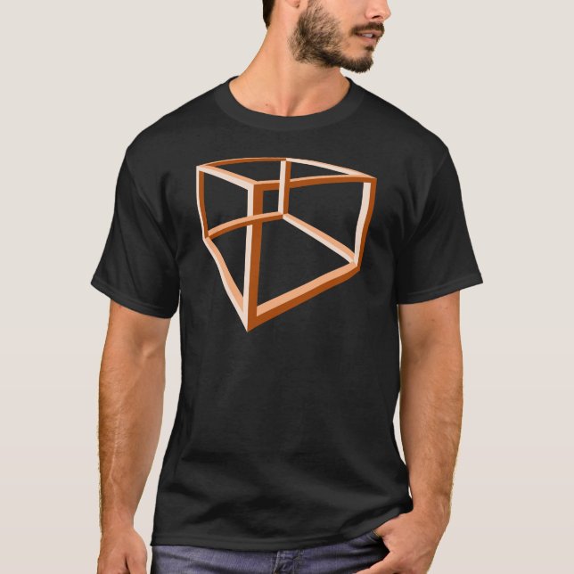 Geometri för illusion 3d för optisk illusion tee shirt (Framsida)