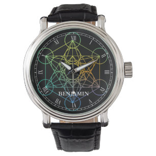 Geometri för Metatron Cube Helig Armbandsur