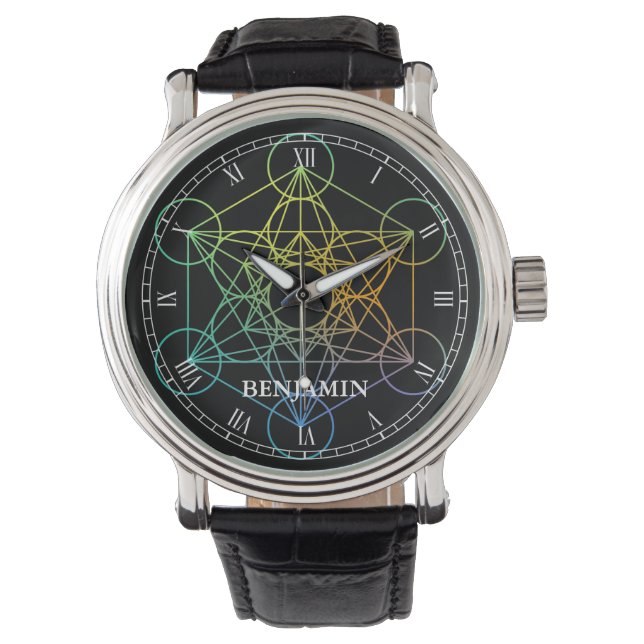 Geometri för Metatron Cube Helig Armbandsur (Framsida)