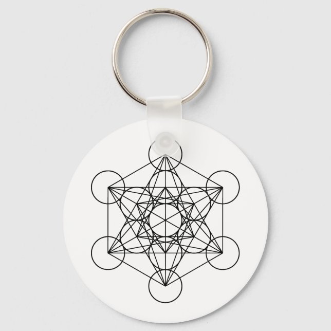 Geometri för Metatron Cube Helig Nyckelring (Framsida)