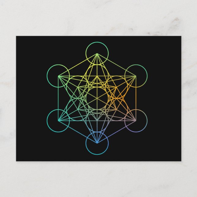 Geometri för Metatron Cube Helig Vykort (Framsida)