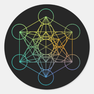 Geometri för Metatron kubhelig Runt Klistermärke