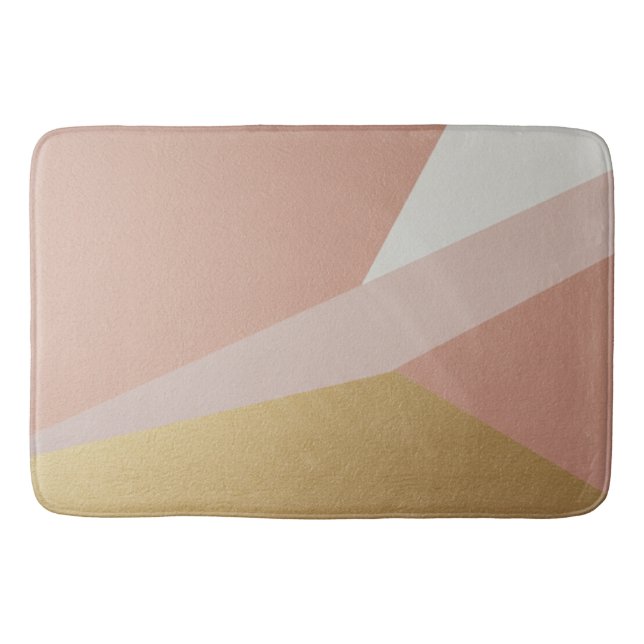 Geometri för ro Golden Hour Badrumsmatta (Framsidan)