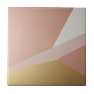 Geometri för ro Golden Hour Kakelplatta