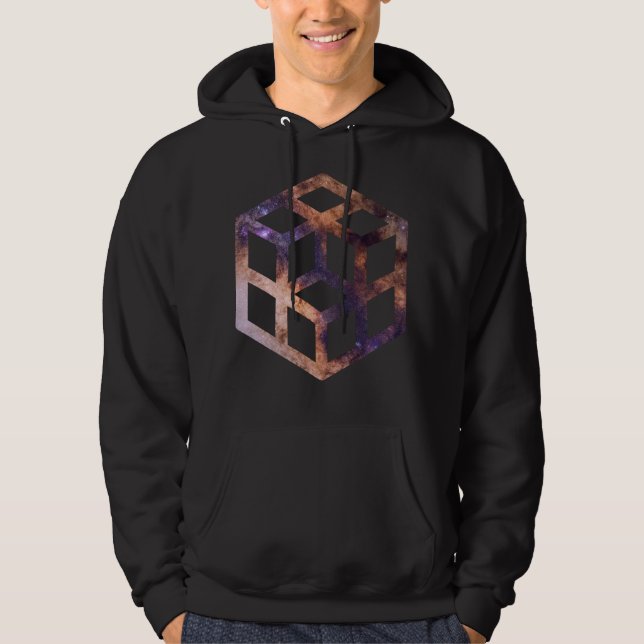 Geometri för rutnätsrutnätsraster hoodie (Framsida)