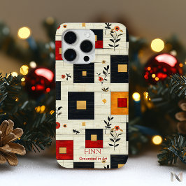 Geometri för vintagens Blommigt - Fet röd och svar